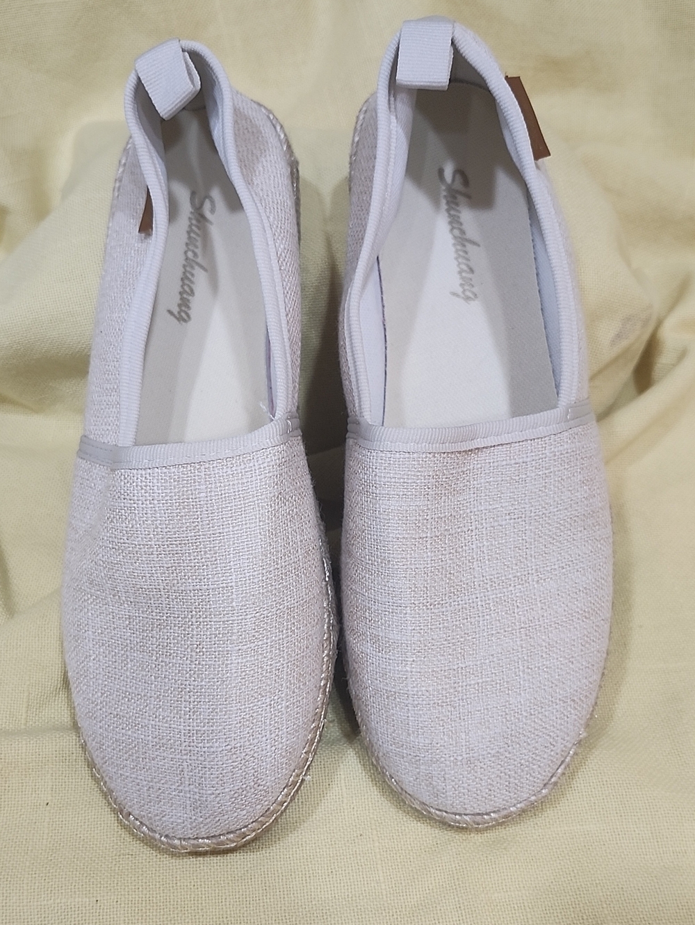 Neutral Canvas Espadrilles for Women - Light Beige